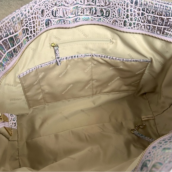 Iridescent Brahmin Ashlee Violet Wonderland Melbourne large leather tote bag 💜 - Picture 8 of 16